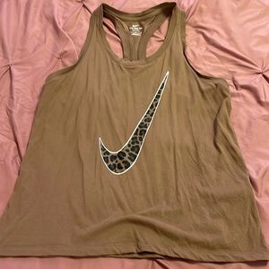 Nike race back tank top with Cheetah print Nike check
